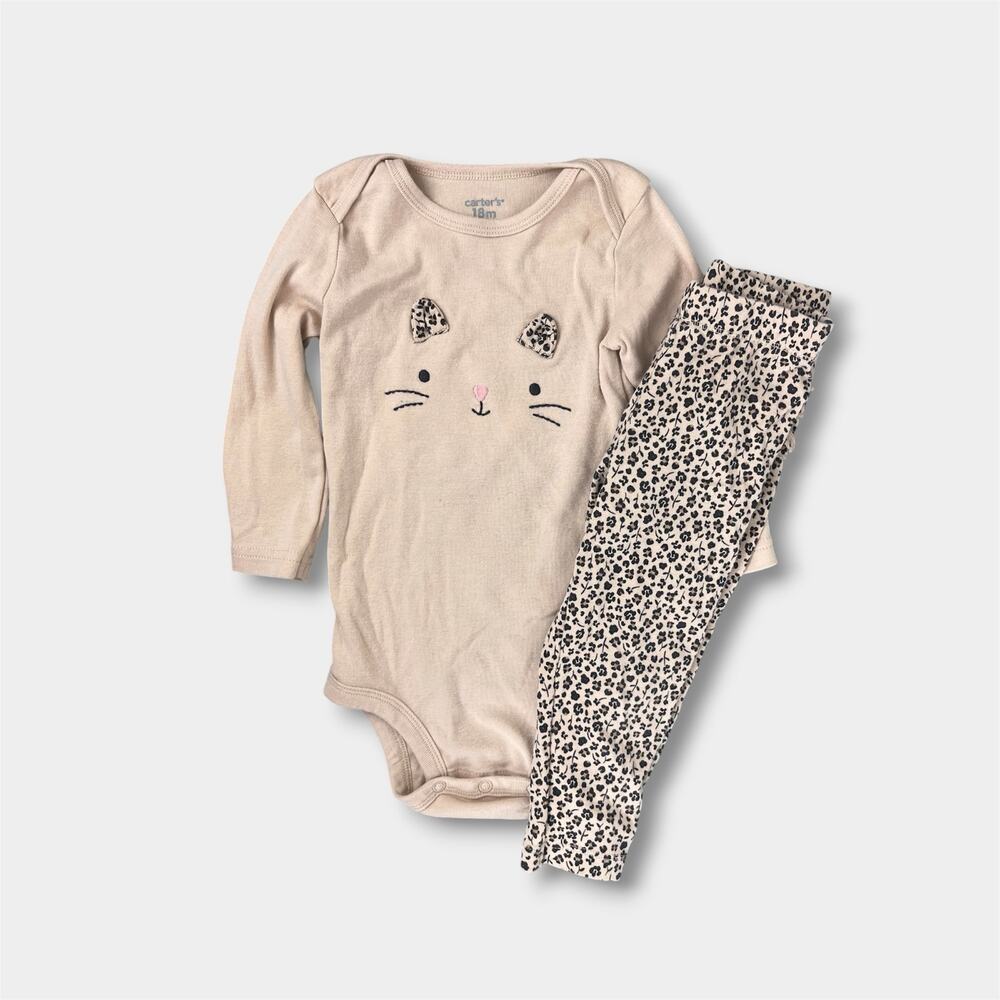 Carter's Leopard Bodysuit and Ruffle Pants Set 18 Months